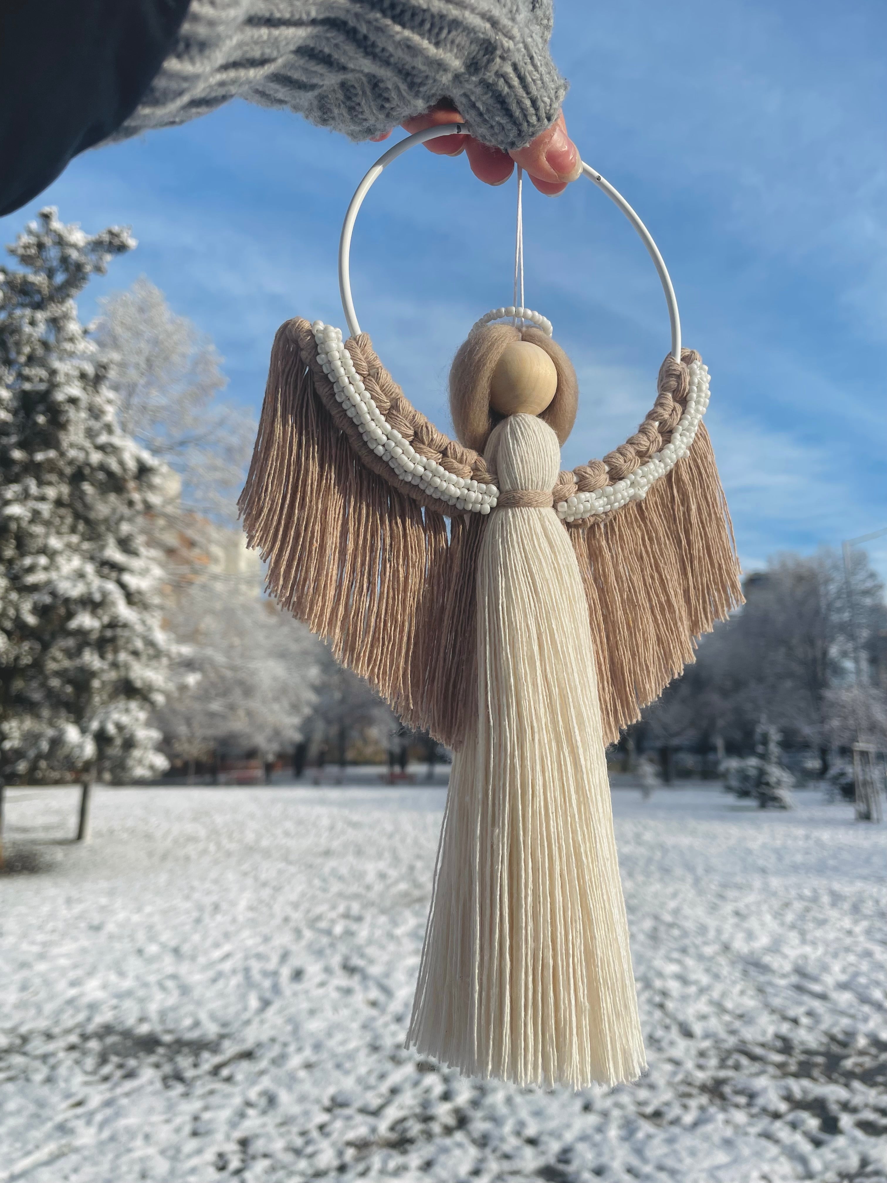 Макраме Ангел със Стъклени мъниста
